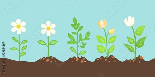  Creative Growth Timeline: Seed to Bloom Progression in Marketing Visual. AI-Generated 4K Wallpaper Illustrating Plant Life Cycle for Business Development and Brand Evolution Concepts.