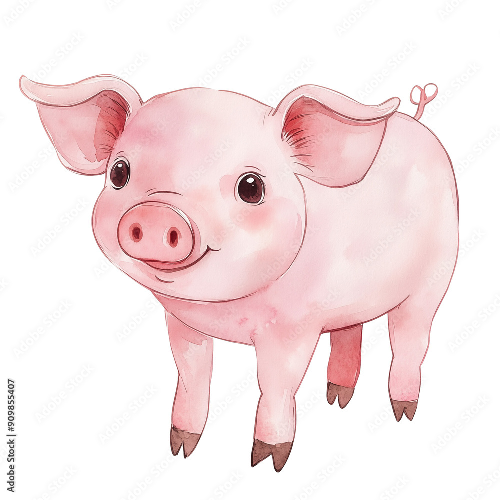 cute pig, Cartoon watercolor Clip Art cute pig, Cartoon watercolor Clip Art