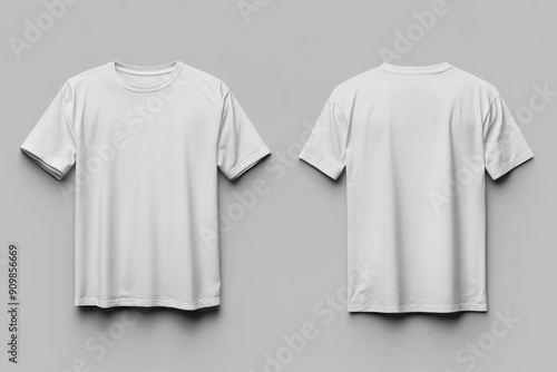 White t-shirt mockup front and back showing different angles of shirt can be used for multipurpose