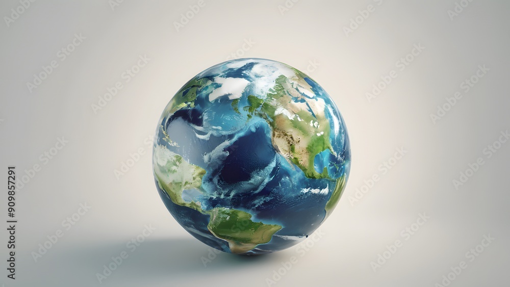 3d illustrated earth on white background 3d illustrated earth on white background