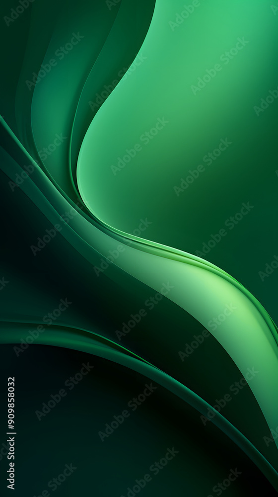 Obraz premium Digital technology green geometric curve abstract poster background