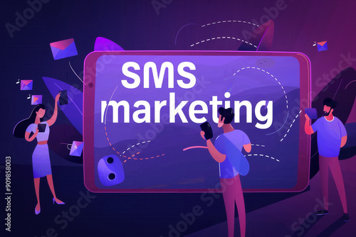 Sms marketing text illustra...