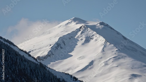 Snow-covered mountain peak