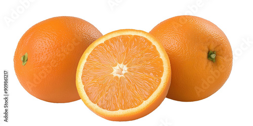 Generated imageFresh orange. Orange collection. Orange fruit isolated on transparent background. Orange with cutout outline. Orange citrus fruit isolated on white background. photo