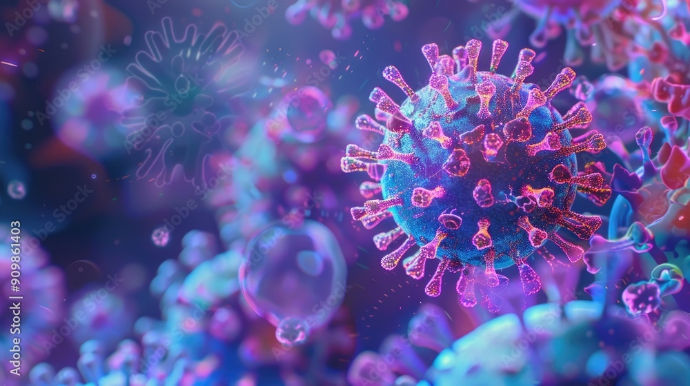 Fototapeta premium Virus Covid 19 NCP nCoV is a single stranded protective virus