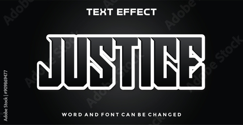 Justice editable text effect