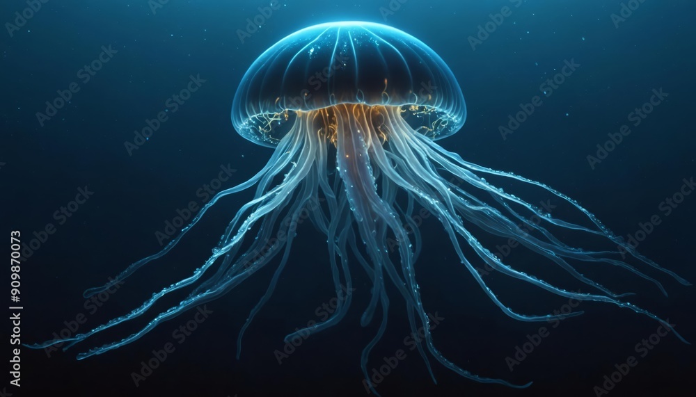 Exotic Underwater Life of Transparent Jellyfish Exotic Underwater Life of Transparent Jellyfish