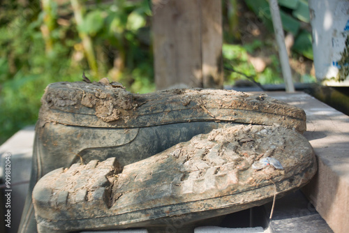 Wallpaper Mural Dirty bottom soles of boots Torontodigital.ca