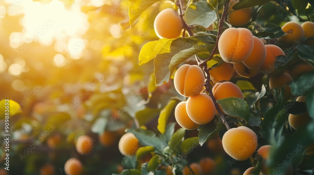 Apricot picking, agribusiness concept, farming, non-GMO fruits with space for text Apricot picking, agribusiness concept, farming, non-GMO fruits with space for text