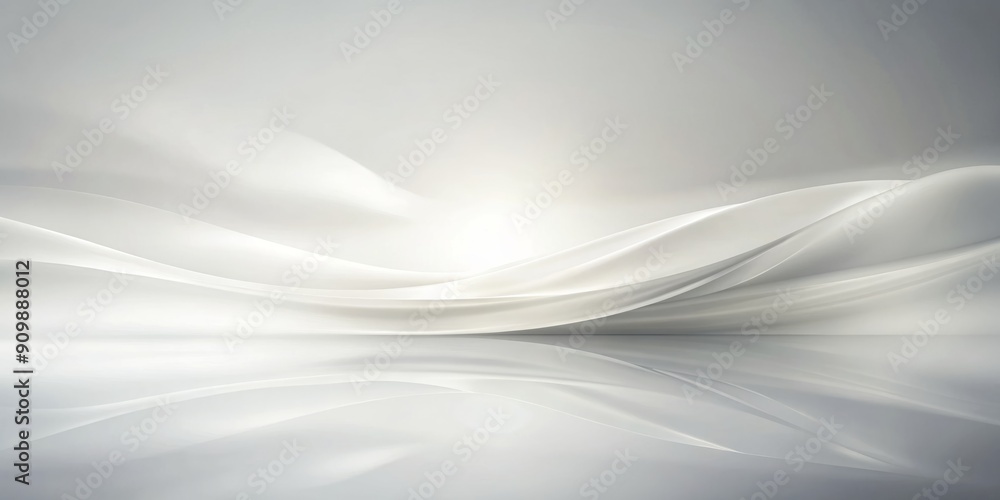 Obraz premium Elegant abstract blank background features a soft white and grey gradient design transitioning to a pure white backdrop with smooth light and subtle shadows.