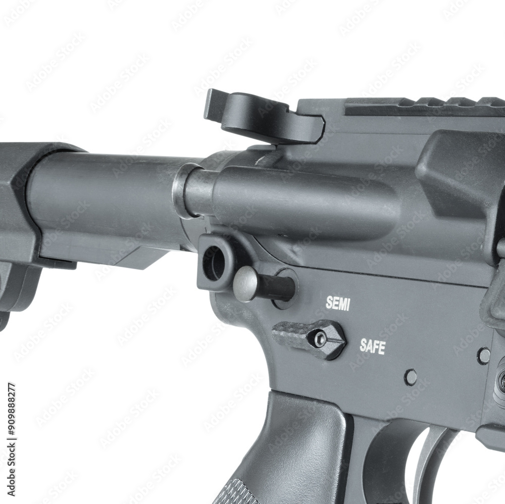 Fotografie First step in field stripping an AR-15