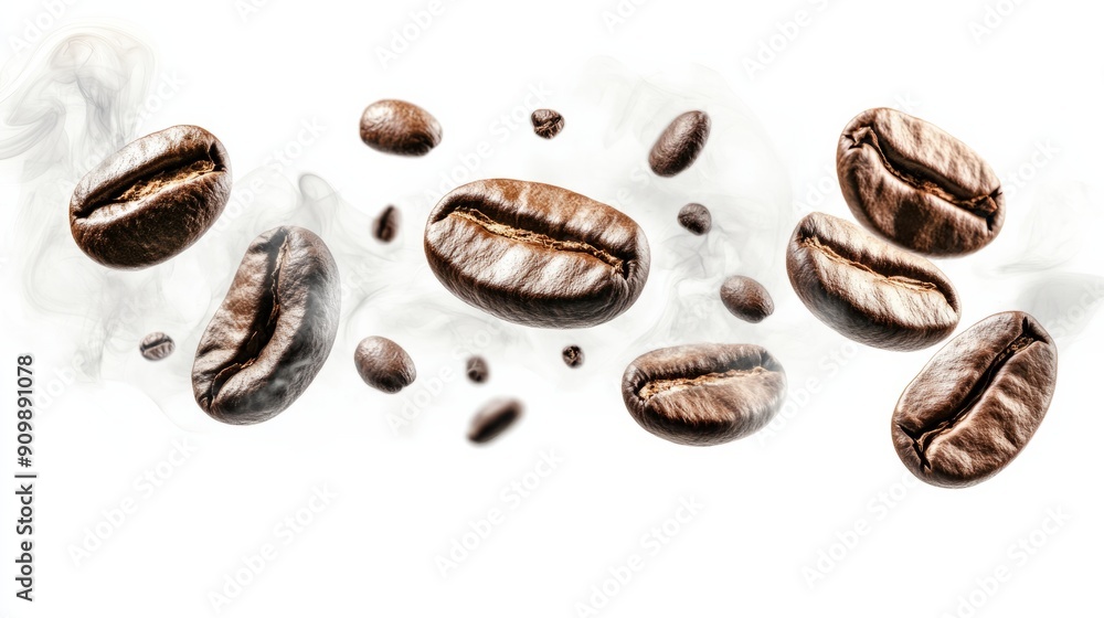 dynamic beautiful banner background with coffee beans on white background dynamic beautiful banner background with coffee beans on white background