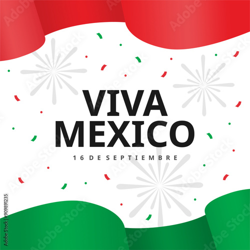 mexico independence day poster vector