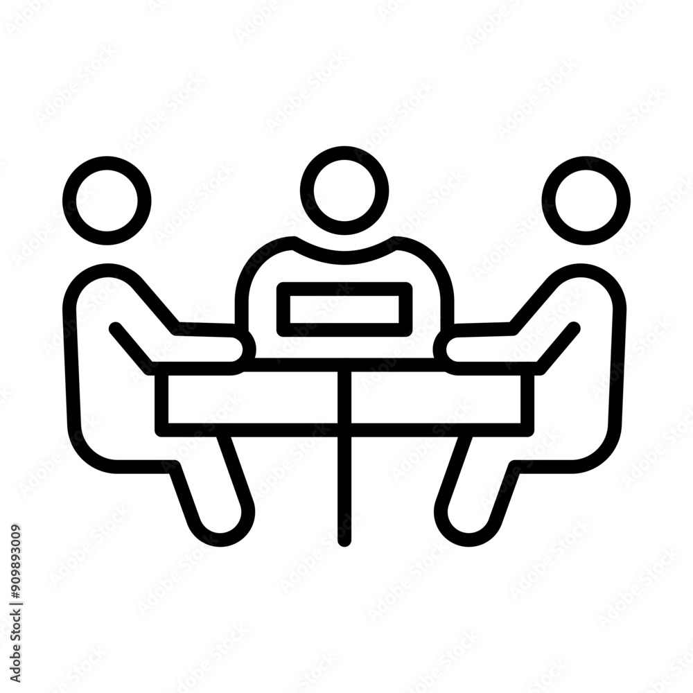 Staff Meeting line icon Staff Meeting line icon