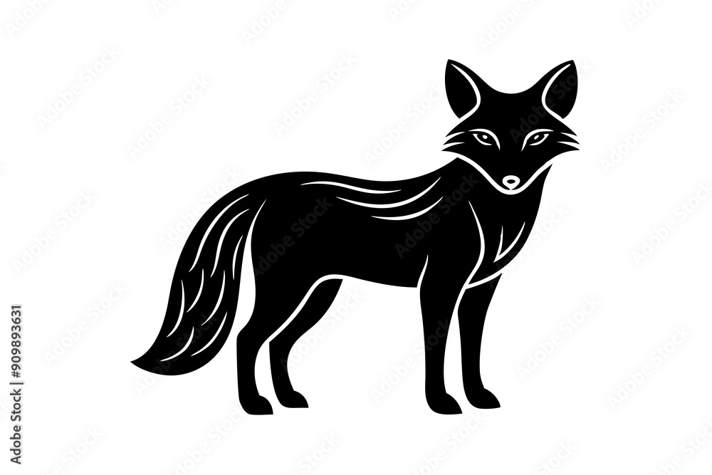 A A wild fox vectoe art in white background illustration. A A wild fox vectoe art in white background illustration.