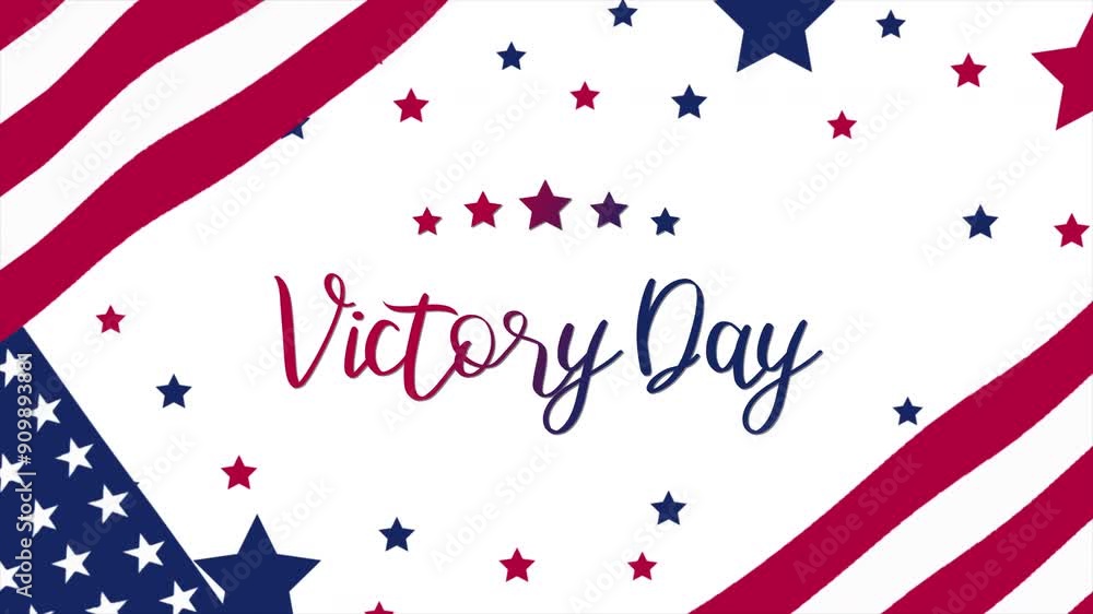 Victory Day Text Animation with waving flag background. Celebrate Victory Day on 12th August. Great for celebrating Victory Day. Victory Day Text Animation with waving flag background. Celebrate Victory Day on 12th August. Great for celebrating Victory Day.