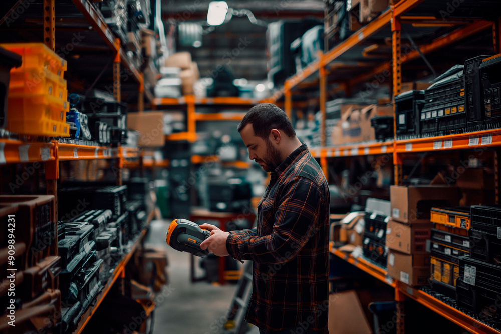 man in a hardware warehouse chooses to buy a repair tool man in a hardware warehouse chooses to buy a repair tool