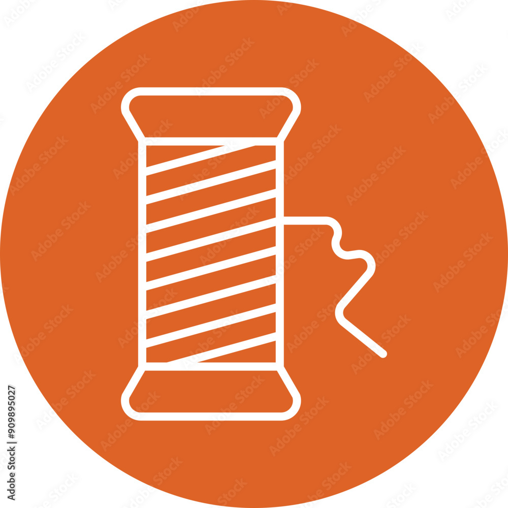 Spool of Thread line circle icon