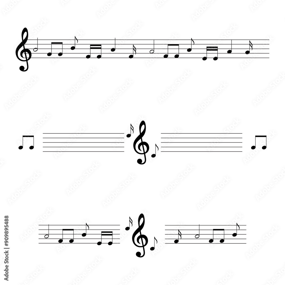 Musical notes text dividers, paragraph dividers, borders, frames and separators Musical notes text dividers, paragraph dividers, borders, frames and separators