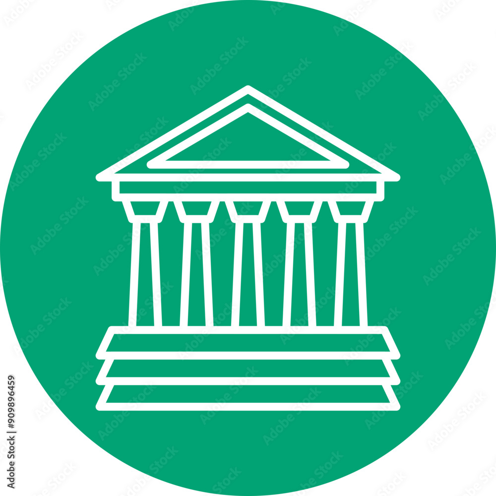 Parthenon line circle icon Parthenon line circle icon
