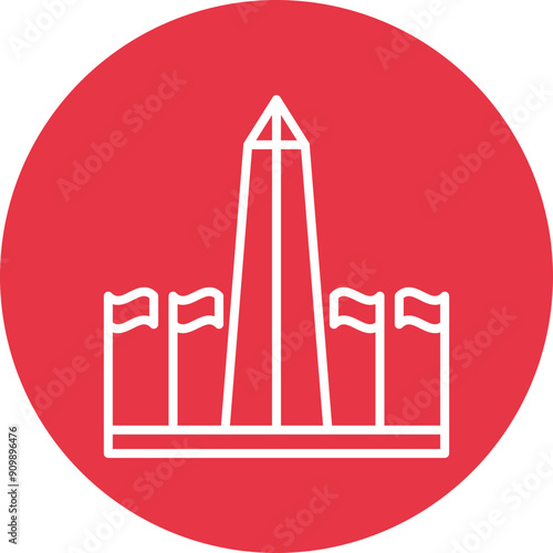 Washington Monument line circle icon