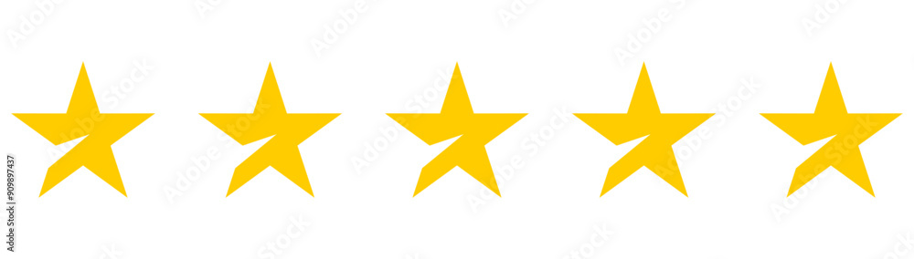 Five stars customer product rating review flat icon for apps and websites Five stars customer product rating review flat icon for apps and websites