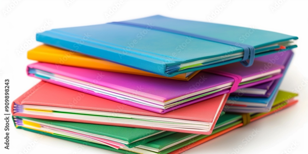 A stack of colorful books with a blue and purple book on top. The books are arranged in a pyramid shape A stack of colorful books with a blue and purple book on top. The books are arranged in a pyramid shape