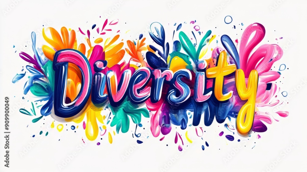 Colorful diversity text design. Diverse people uniting together and strength, TMulticulturalism and integration, A symbol of community support and cultural awareness, inclusiveness. Colorful diversity text design. Diverse people uniting together and strength, TMulticulturalism and integration, A symbol of community support and cultural awareness, inclusiveness.