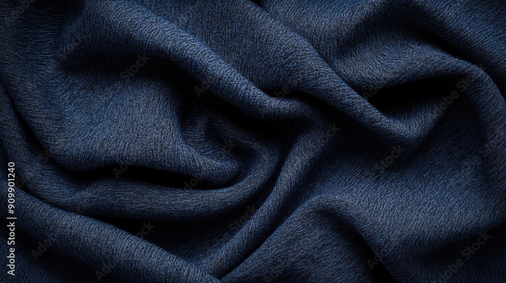 Deep Navy Cotton Background - Smooth Texture, Top View Deep Navy Cotton Background - Smooth Texture, Top View