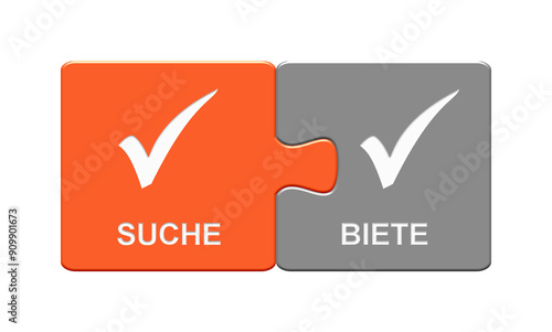 Suche und Biete: Puzzle Button grau rot photo