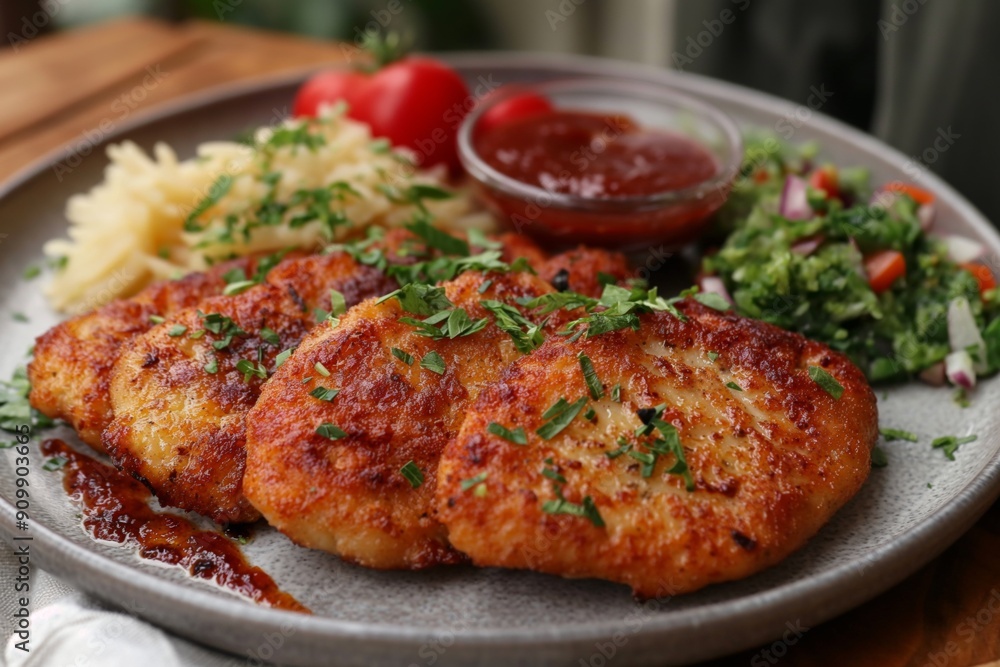 traditional German schnitzel cutlet traditional German schnitzel cutlet