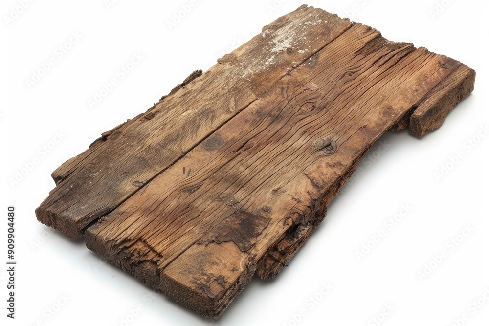 Fototapeta premium Rough wooden plank cut out, ai