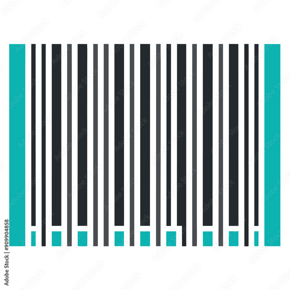 Black and white simple barcode icon with no background or effects. Black and white simple barcode icon with no background or effects.