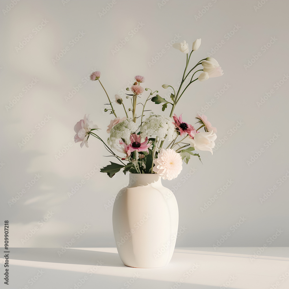Luscious flower vase full of luscious and fresh flowers, lifestyle aesthetic beige or white background, minimalistic table decors, clean and simple. Luscious flower vase full of luscious and fresh flowers, lifestyle aesthetic beige or white background, minimalistic table decors, clean and simple.