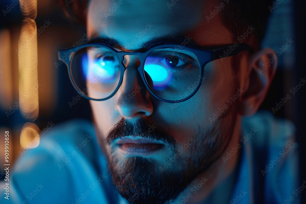 Young person work in a modern company generative AI Young person work in a modern company generative AI