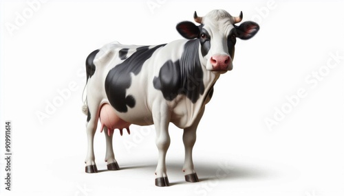 milk cow isolated on white