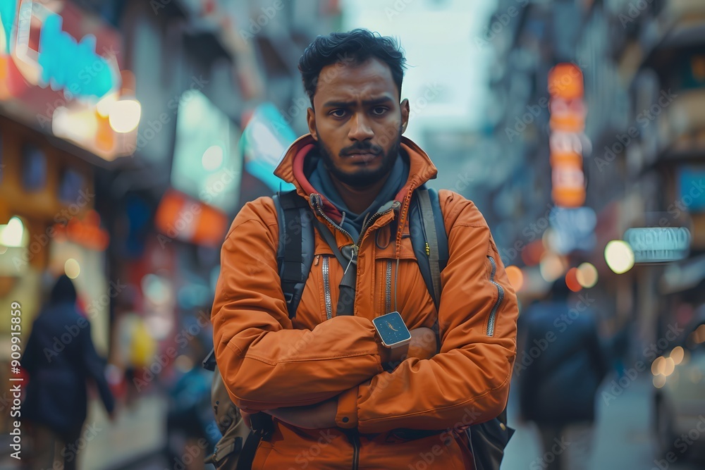 Fototapeta premium A Thoughtful Stroll Through the City Streets