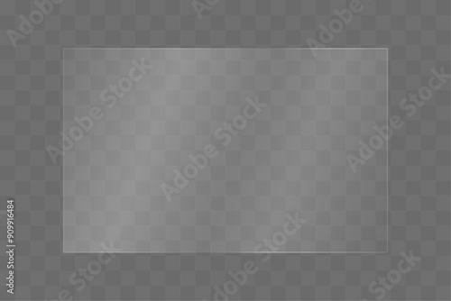 The texture of rectangle glass plate. Beautiful realistic reflection.  Stock vector illustration