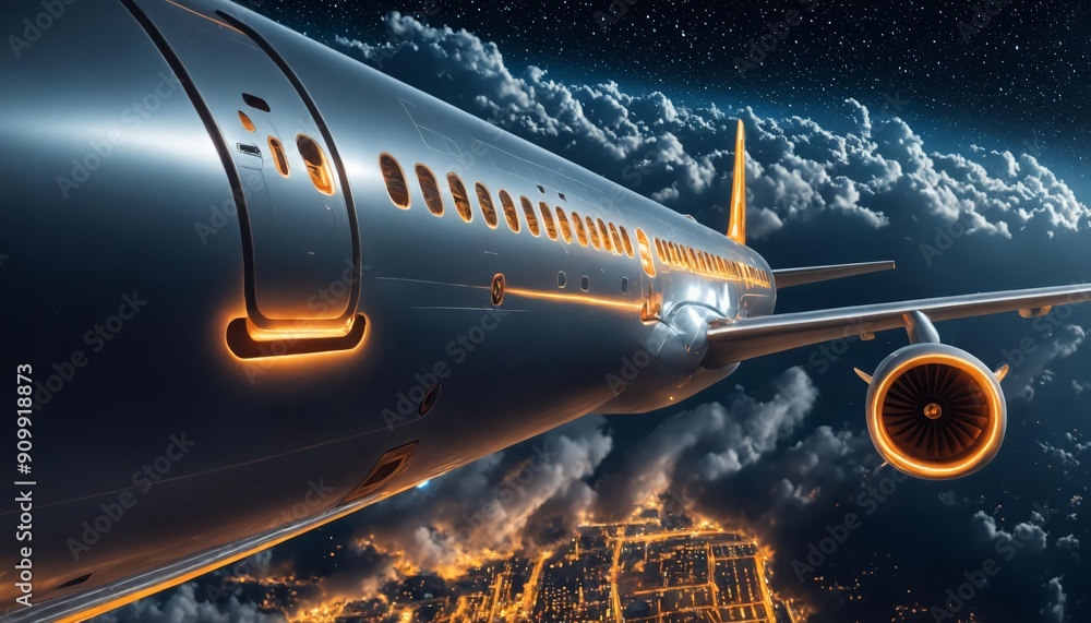 Commercial Jet Airliner Flying for a Journey Commercial Jet Airliner Flying for a Journey