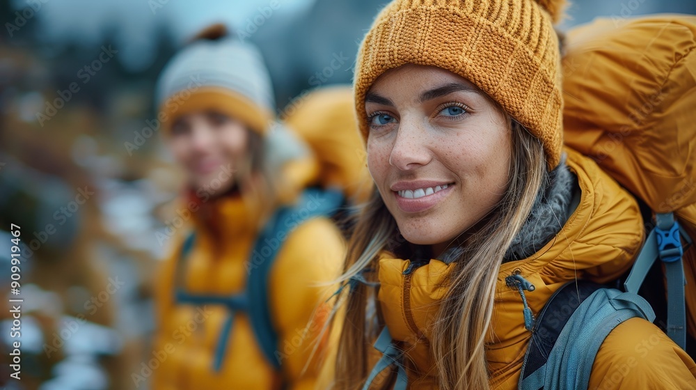 People from diverse backgrounds hiking together, enjoying the beauty of nature People from diverse backgrounds hiking together, enjoying the beauty of nature