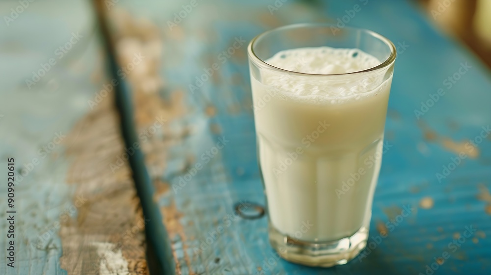 Glass cup of Turkish traditional drink ayran kefir or buttermilk made from yogurt healthy food : Generative AI Glass cup of Turkish traditional drink ayran kefir or buttermilk made from yogurt healthy food : Generative AI