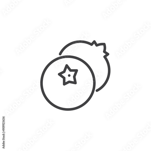 Blueberry line icon
