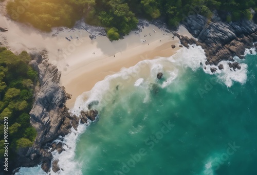 sea phuket seascape waves Aerial island surface view rocks Thailand nature Beautiful Amazing crashing season drone seashore summer Background Water Beach S photo