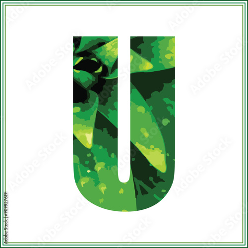 Trendy green font, modern bold alphabet, letters and numbers,
Striped glowing letters and numbers on dark background. Retro green front. stock illustration