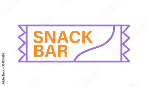 Wrapped protein snack bar Vector outline icon.