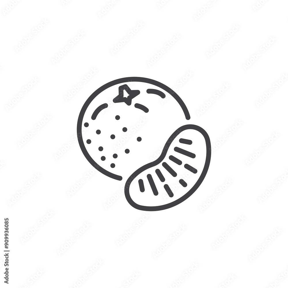 Clementine fruit line icon Clementine fruit line icon