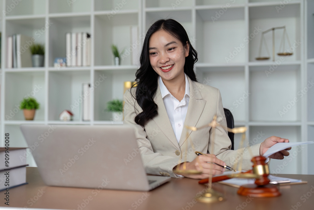 Professional Lawyer Working in Modern Office with Legal Documents and Laptop Professional Lawyer Working in Modern Office with Legal Documents and Laptop