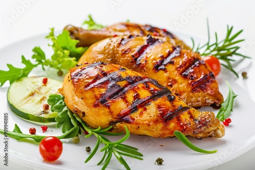 grilled chicken isolated on white or transparent png