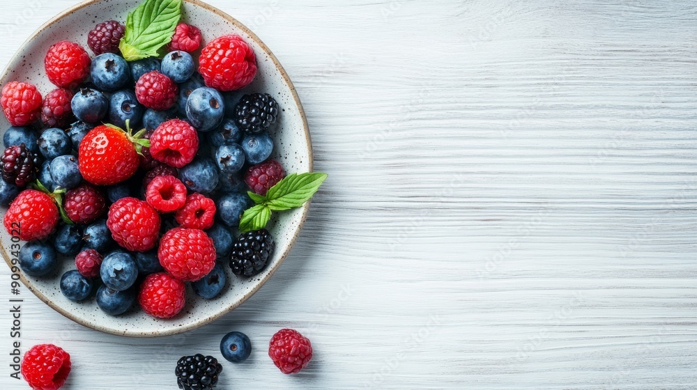 Mixed berries on a plate Mixed berries on a plate