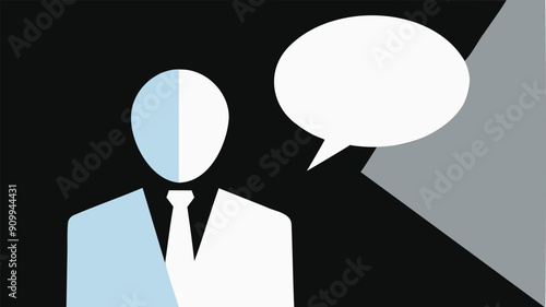 Businessman Speaking with Exclamation Point Speech Bubble, Storytelling to Capture Attention and Convey Important Information